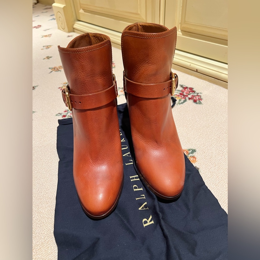 Never worn Ralph Lauren brown cowboy booties